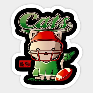 Cats Football Sticker